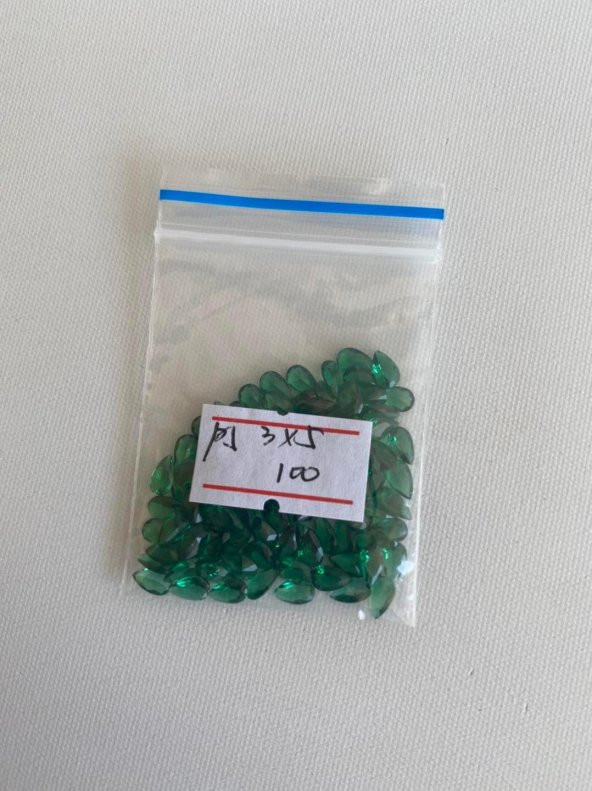 Armut Kesim Sentetik Taş 3x5mm 100 Adet Yeşil - 2
