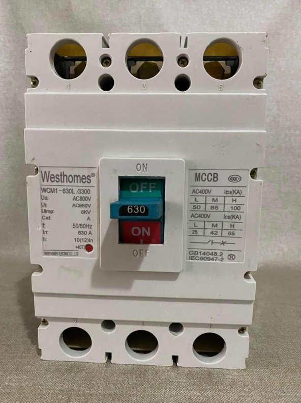 Westhomes 630A 8Kv Kaçak Akım Korumalı Şalter WCM1-630L/3300