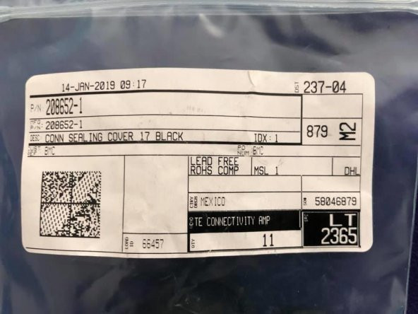 TE Connectivity 208652-1 Sızdırmaz AMP Konnektör Kapağı 11 Adet - Resim 3