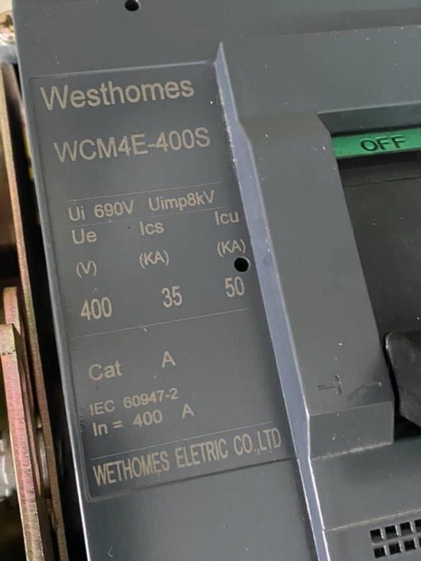 Westhomes 400A 8kV Kaçak Akım Korumalı Şalter WCM4E-400S - 2