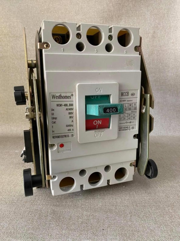 Westhomes 400A 8kV 50/60Hz Kaçak Akım Korumalı Şalter WCM1-400L/3300 Bağlantı Aparatlı