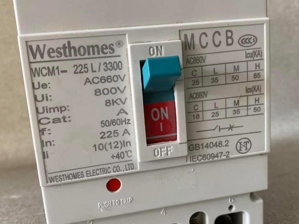 Westhomes 225A 8kV Kaçak Akım Korumalı Şalter WCM1-225L/3300 Bağlantı Aparatlı - 7