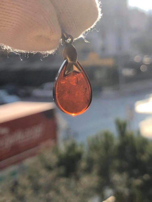 Doğal Kaya Kehribar Kolye Ucu Gümüş Aparatlı 0,4-2 Gram (Model 5) - 2