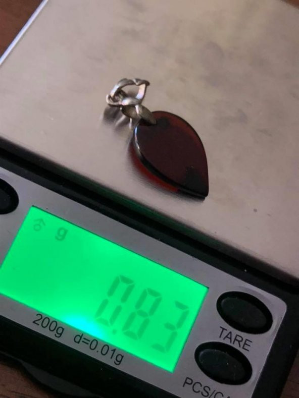 Doğal Kaya Kehribar Kolye Ucu Gümüş Aparatlı 0,4-2 Gram (Model 5) - 6