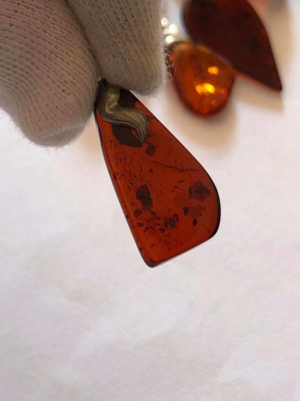 DOĞAL KAYA DAMLA KEHRİBAR KOLYE UCU GÜMÜŞ APARATLI 0,85-2 Gram (Model 1) - 5