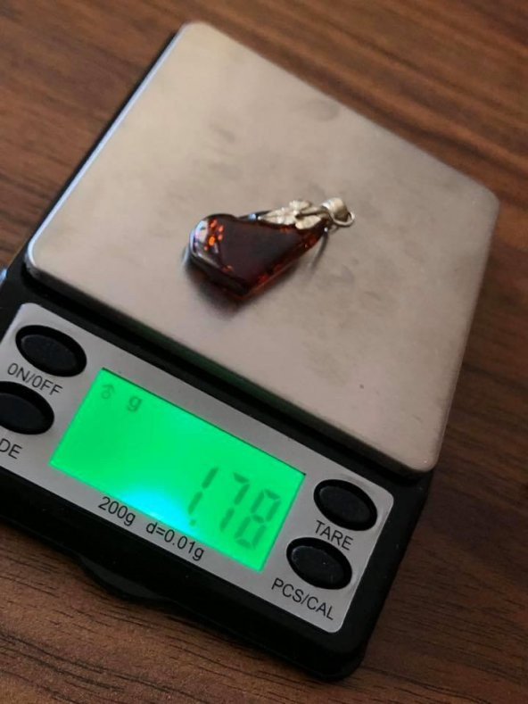 DOĞAL KAYA DAMLA KEHRİBAR KOLYE UCU GÜMÜŞ APARATLI 0,85-2 Gram (Model 1) - 9
