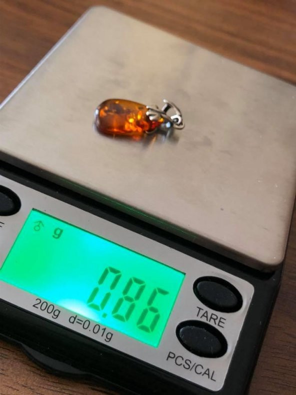 DOĞAL KAYA DAMLA KEHRİBAR KOLYE UCU GÜMÜŞ APARATLI 0,85-2 Gram (Model 1) - 10