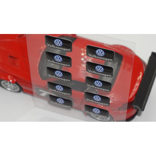 Volkswagen Logo 3D Cam Açma Torpido Konsol Ayna Çıkartma Seti - 3