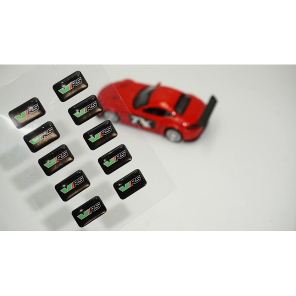 Skoda VRS Logo 3D Cam Açma Torpido Konsol Ayna Çıkartma Seti ürün görseli