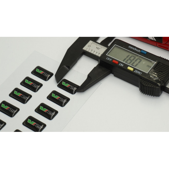 Skoda VRS Logo 3D Cam Açma Torpido Konsol Ayna Çıkartma Seti - Resim 4