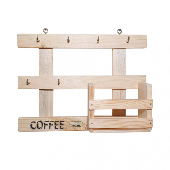 Barış Dizayn Doğal Ahşap Tabak Cepli Duvar askısı Türk Kahvesi Fincan Kupa Askısı Fincanlık retro - 3