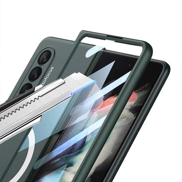 Samsung Galaxy Z Fold 3 için Magsafe ile uyumlu Kılıf Kıpta Sert Kapak - 5