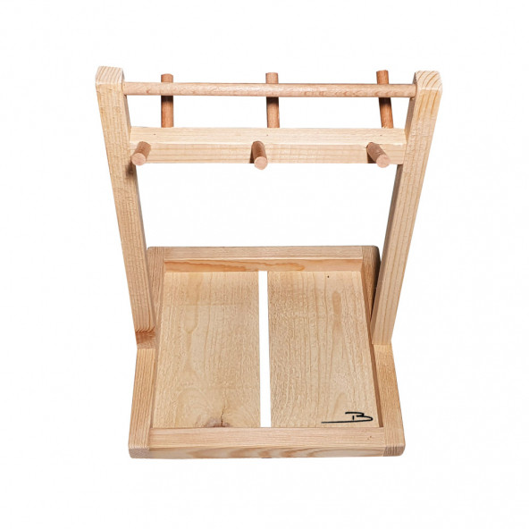 Barış Dizayn Doğal ahşap montessori tabak standlı masa askısı Fincanlık Kupa askısı Mutfak bardak askılığı - 2