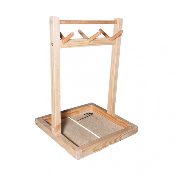 Barış Dizayn Doğal ahşap montessori tabak standlı masa askısı Fincanlık Kupa askısı Mutfak bardak askılığı - 3