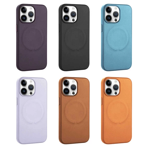 Apple iPhone 14 Pro için Magsafe ile uyumlu Kılıf PU Deri Kapak - 2