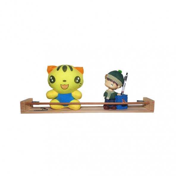 Barış Dizayn Montessori 50cm Dar Duvar Rafı Ahşap Kitaplık Bebek Odası Çocuk odası  (3lü set) - 5