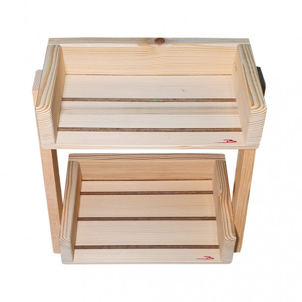 Barış Dizayn Doğal ahşap Makyaj Organizer Malzeme standı 2 katlı - 5