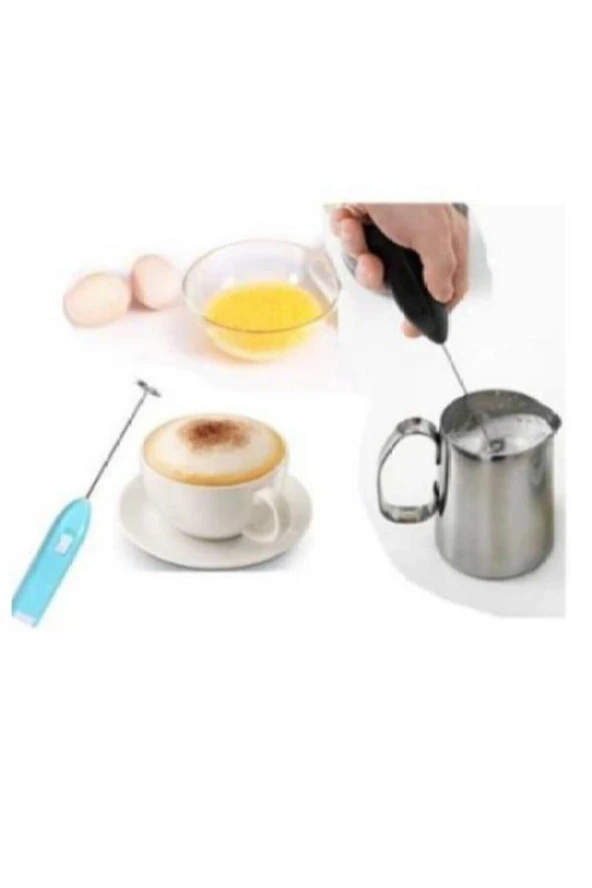 Mini Mikser Kahve Süt Köpürtücü Karıştırıcı Cappucino Mixer Pilli Çırpıcı