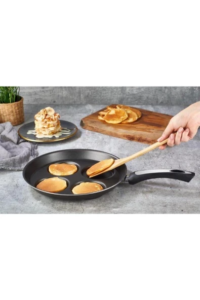 4 Gözlü Pankek Tava - Burger Köfte Tavası Hamburger Tava Xl Pancek Kahvaltı Tavası Omlet - 2
