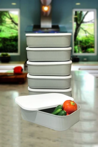 Storage 6 Adet 3.2 Lt Mutfak Saklama Kabı Gri ürün görseli