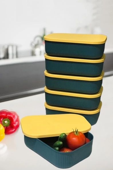 Storage 6 Adet 3.2 Lt Mutfak Saklama Kabı Yeşil Sebze Meyve Kutusu