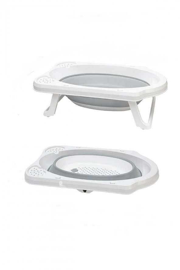 Sepetkitchen Fileli Gri Katlanır Banyo Seti Uf - 2