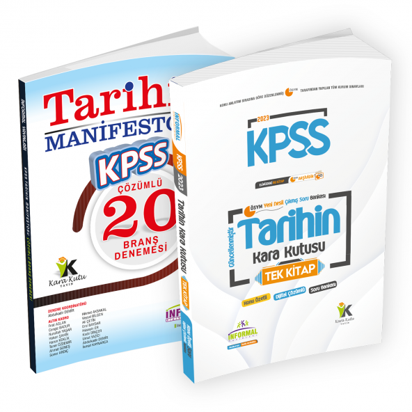 2023 KPSS Tarihin Kara Kutusu TEK KİTAP-Manifesto Branş Denemesi Çözümlü Deneme ve Soru Bankası Seti
