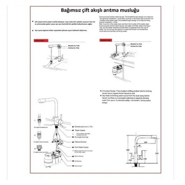 Venezia Nirvana Serisi Krom Arıtmalı Mutfak Evye Bataryası - 3