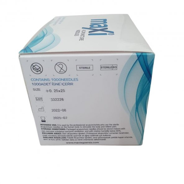 1000 Adetli Akupunktur İğnesi 0.25*25 mm - 3