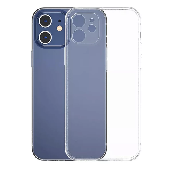 Baseus Simple Case iPhone 12 6.1 İnce Şeffaf Silikon Kılıf Kamera Korumalı