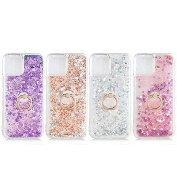 Apple iPhone 13 Mini Kılıf Sulu Simli Akışkan Silikon - 3