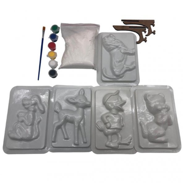 Farbu Oyuncak Alçı Kalıbı Boyama Eğitici El Beceri Oyun Seti - 4