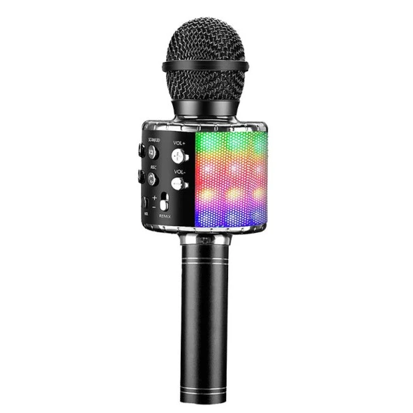 Doppler Concerto Karaoke Mikrofonu Işıklı Yeni Kayıt Özellikli SİYAH - 8