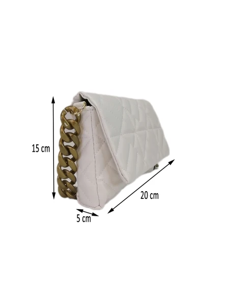 Liva 2230 Nakış İşlemeli Plastik Zincir Kulplu Kadın El Çanta - Resim 3
