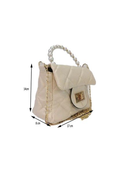 Liva 1180 Zincir Askılı İnci Model Kadın El Omuz Çantası - Resim 4