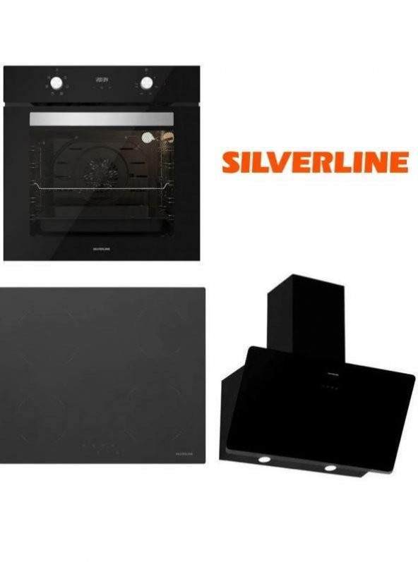 Silverline Siyah Cam Ankastre Set BO6502B02 - VC5428B01 - 3457 Soho 60 Cm