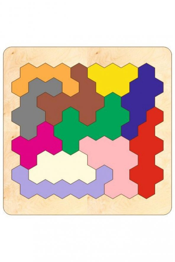 Ahşap Puzzle Tangram Zeka Oyunu Renkli Yapboz Eğitici Oyun