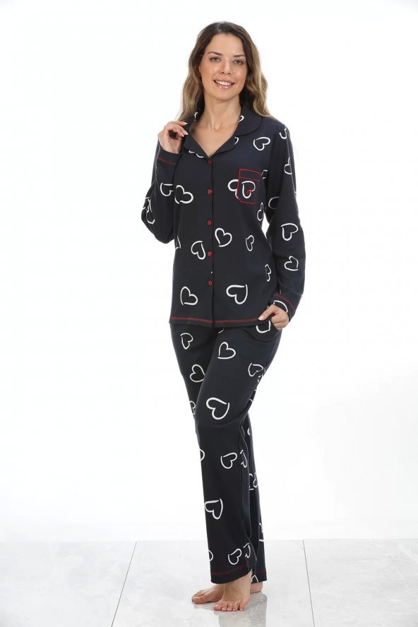 Etoile Pamuklu Kadın Pijama Takımı 98248 Siyah