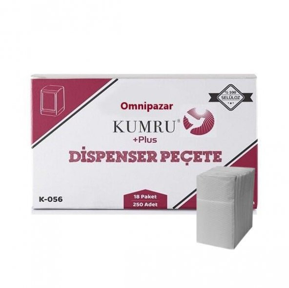 Omnipazar Kumru +Plus Masa Üstü Beyaz Dispenser Peçete 250li 18 Paket 4500 Ad