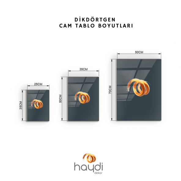 Mavi Fırtına Dalgaları Soyut Sanat Cam Tablo - 2