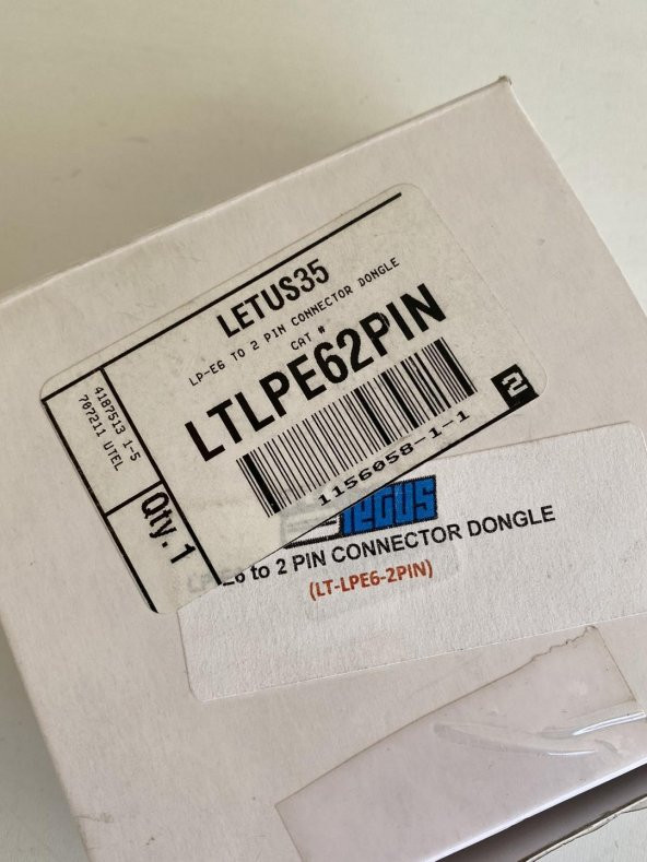 Letus35 LP-E6 Boş Pil - 2 Pimli Güç Kablosu - 6