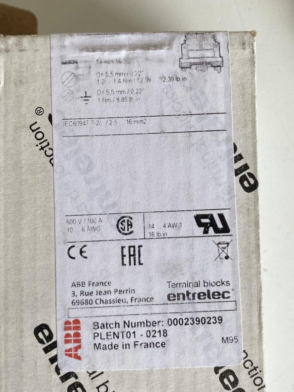 ABB Entrelec 1SNA165130R2300 M16/12.P Topraklama Terminal Blok 1 Adet - 7