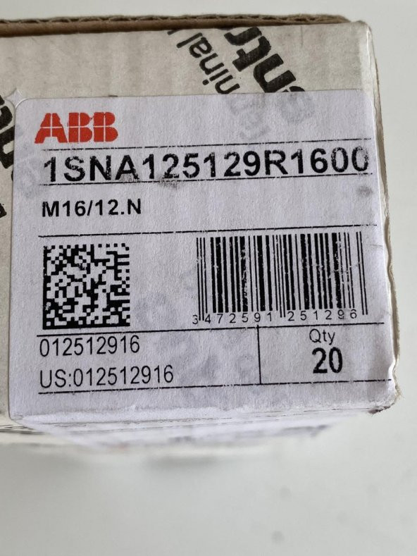 ABB Entrelec 1SNA125129R1600 M16/12.N Terminal Blok 1 Adet - 5
