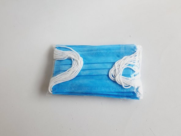 3 Katlı Mavi Renk Cerrahi Maske 10'lu - 4