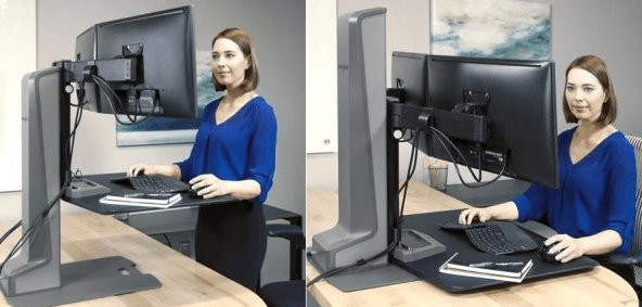 Winston-E WNSTE-2-270 Motorlu Masaüstü Monitör Standı (Çift Monitör) - 2