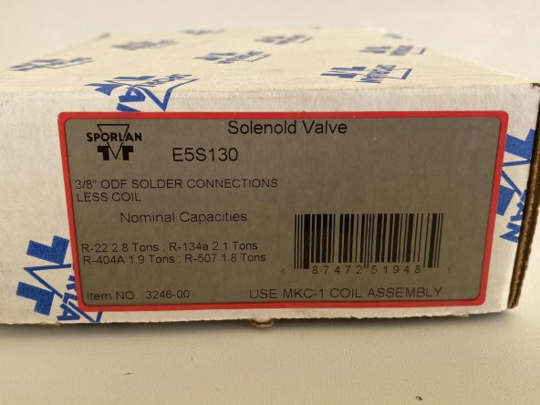 Sporlan E5S130 Solenoid Valf 3246-00 - 5