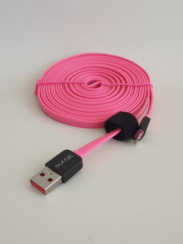 The Kase Lightning Şarj Data Kablosu 3mt Pembe - 4