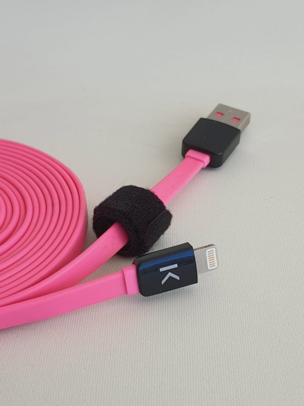 The Kase Lightning Şarj Data Kablosu 3mt Pembe - 5