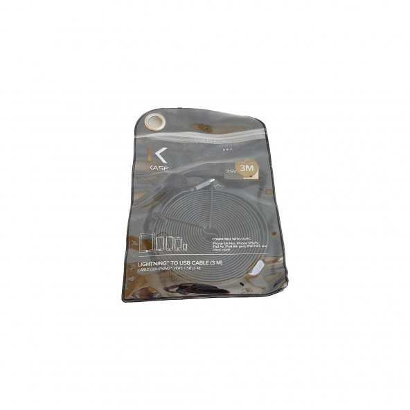 The Kase Lightning Şarj Data Kablosu 3mt Siyah - 2