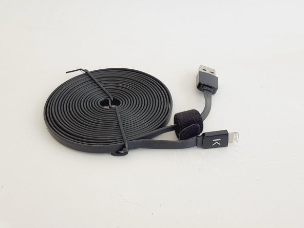 The Kase Lightning Şarj Data Kablosu 3mt Siyah - 5